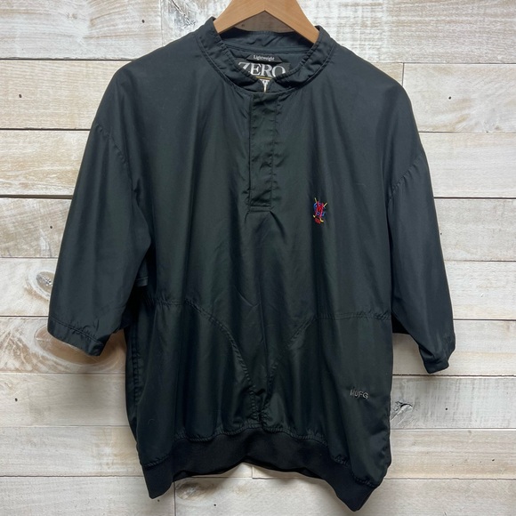Zero Restriction Golf Windbreaker Jacket Mens Medium Black Montclair Golf Club - Picture 1 of 13